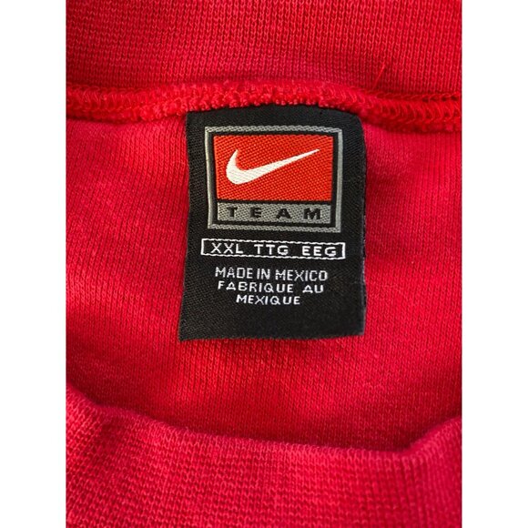 Vintage Nike Center Swoosh Crewneck Sweatshirt, XXL, Y2K Red Crewneck Pullover - Picture 4 of 9